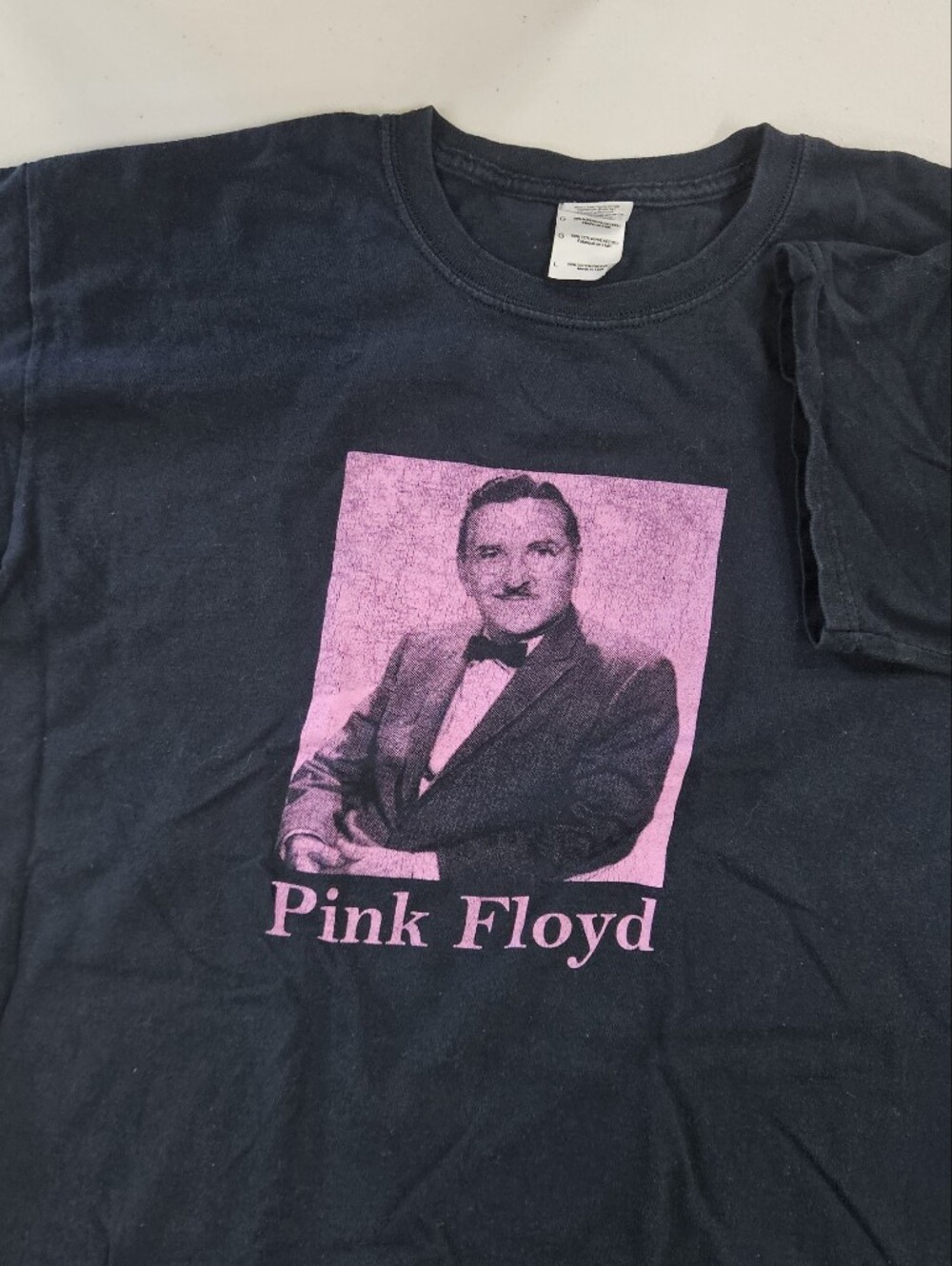 Pink Floyd Black  Tee with Pink Print Andy Griffith Show Floyd The Barber Large